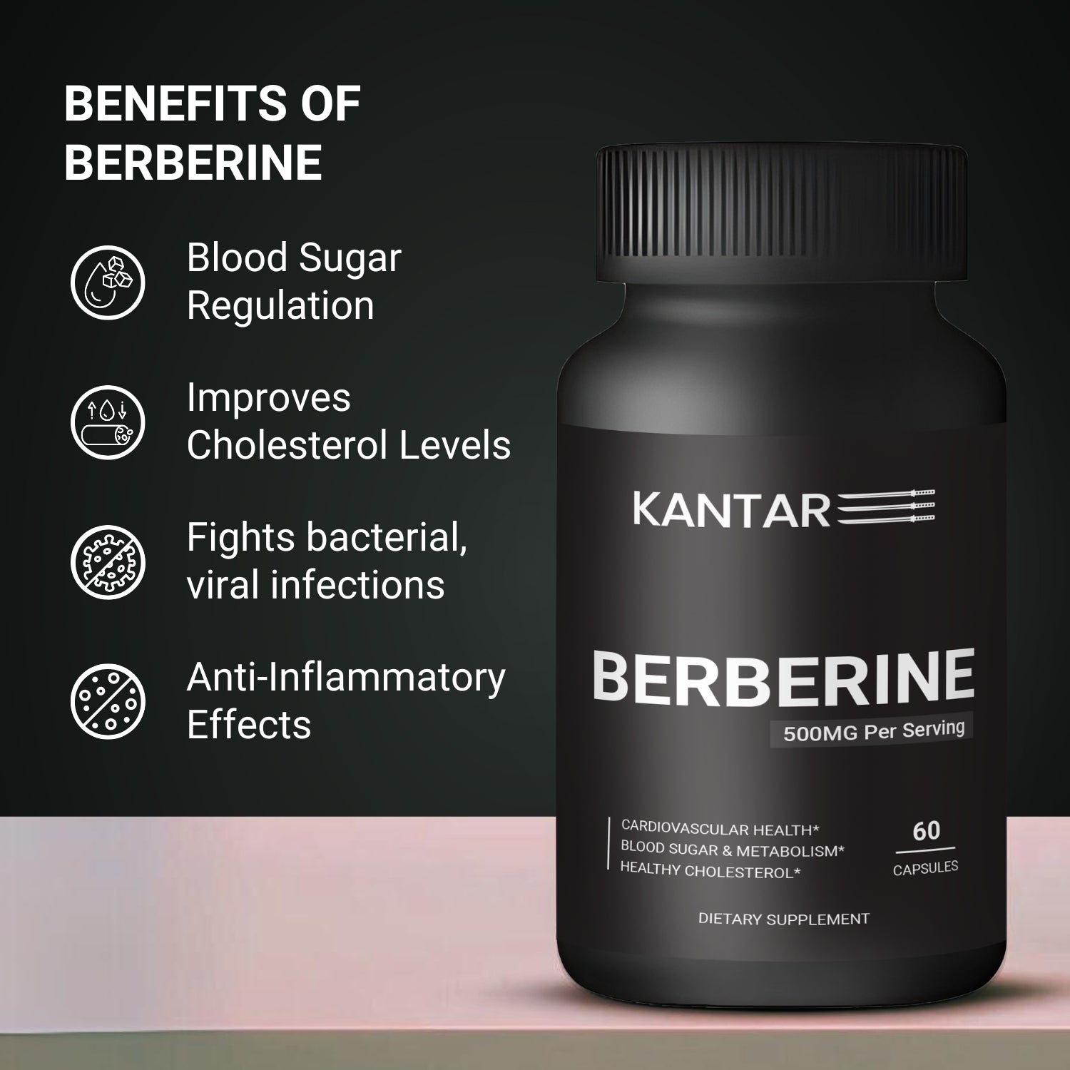 Berberine Supplement 500mg - 60 Capsules