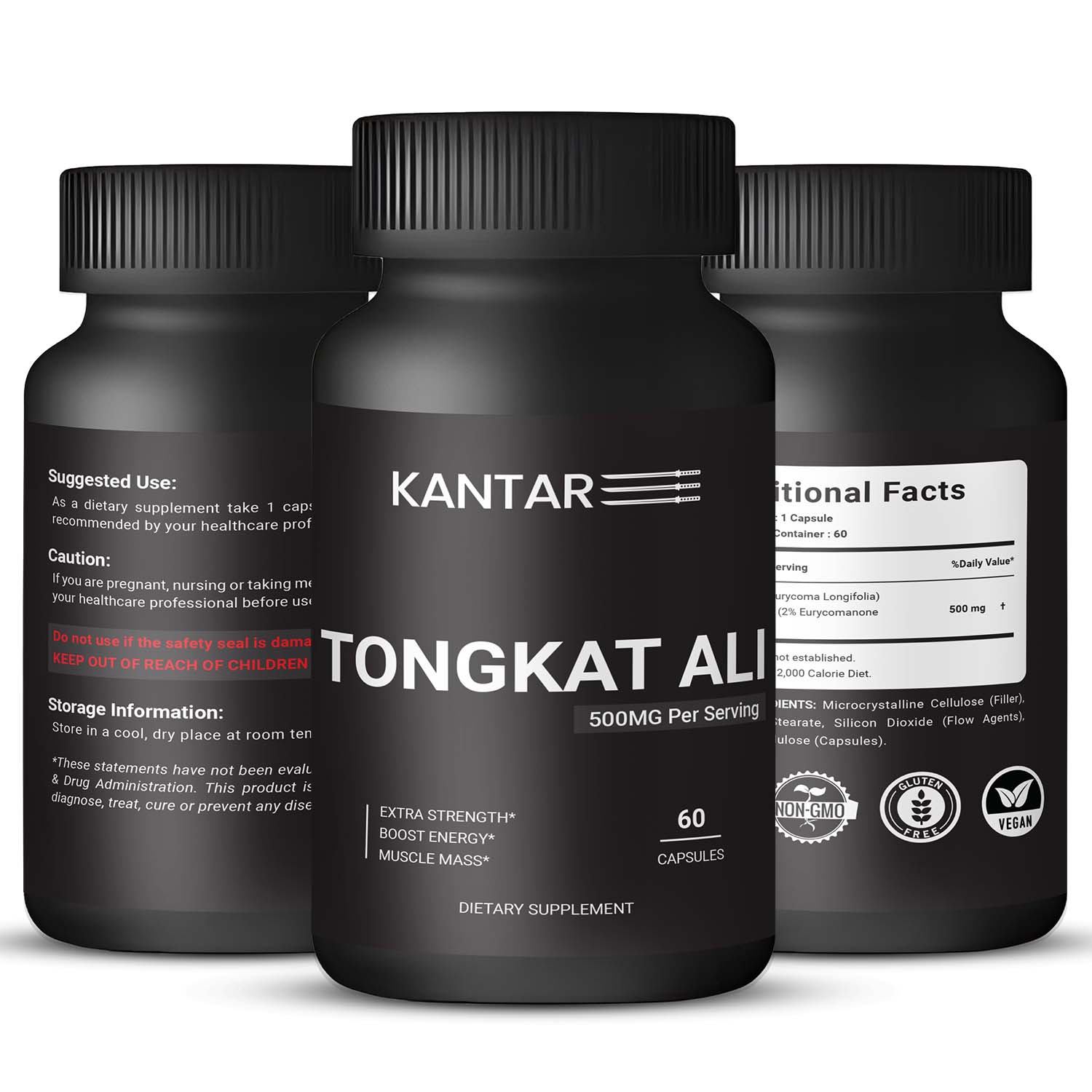Tongkat Ali 500mg (Longjack) - 60 Capsules