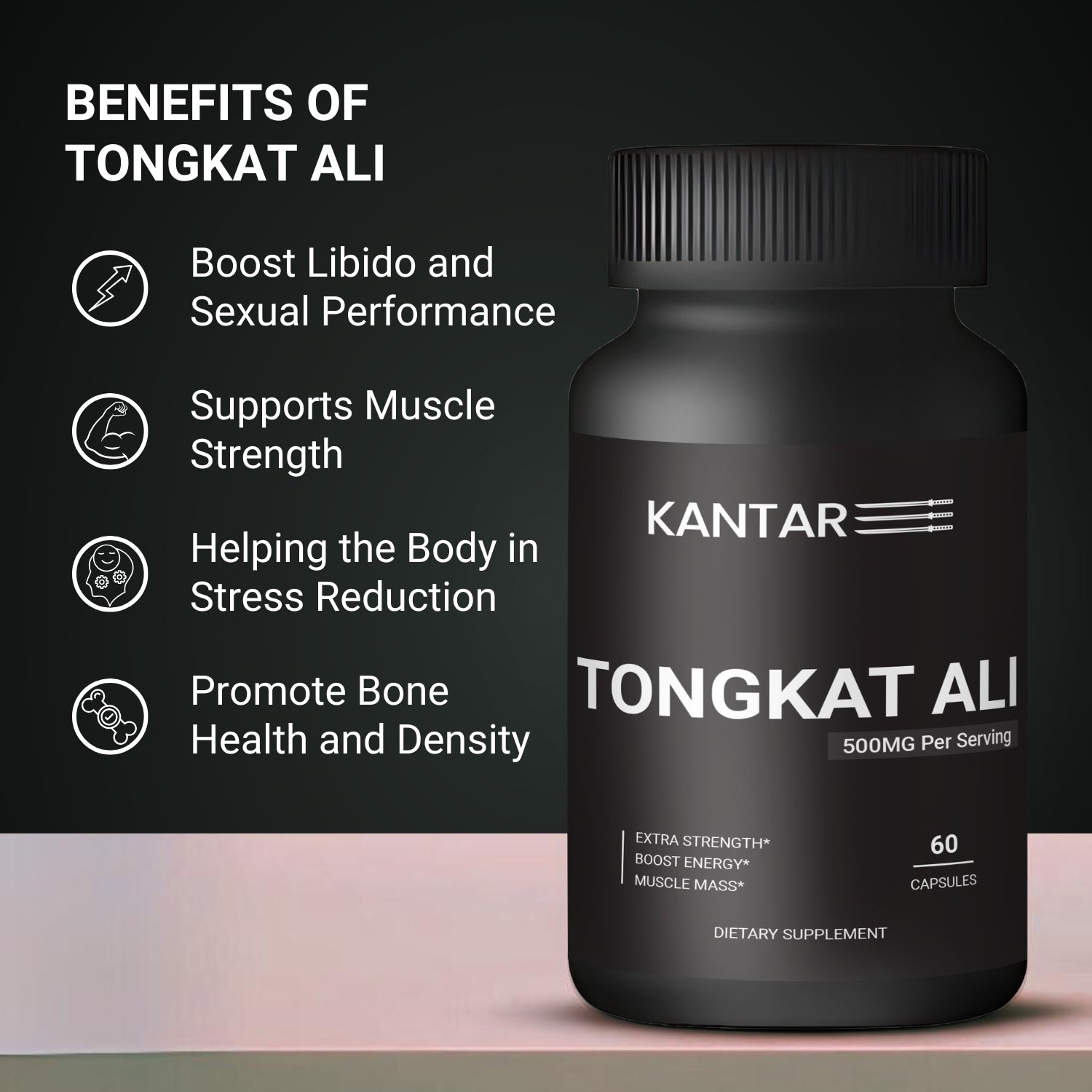 Tongkat Ali 500mg (Longjack) - 60 Capsules