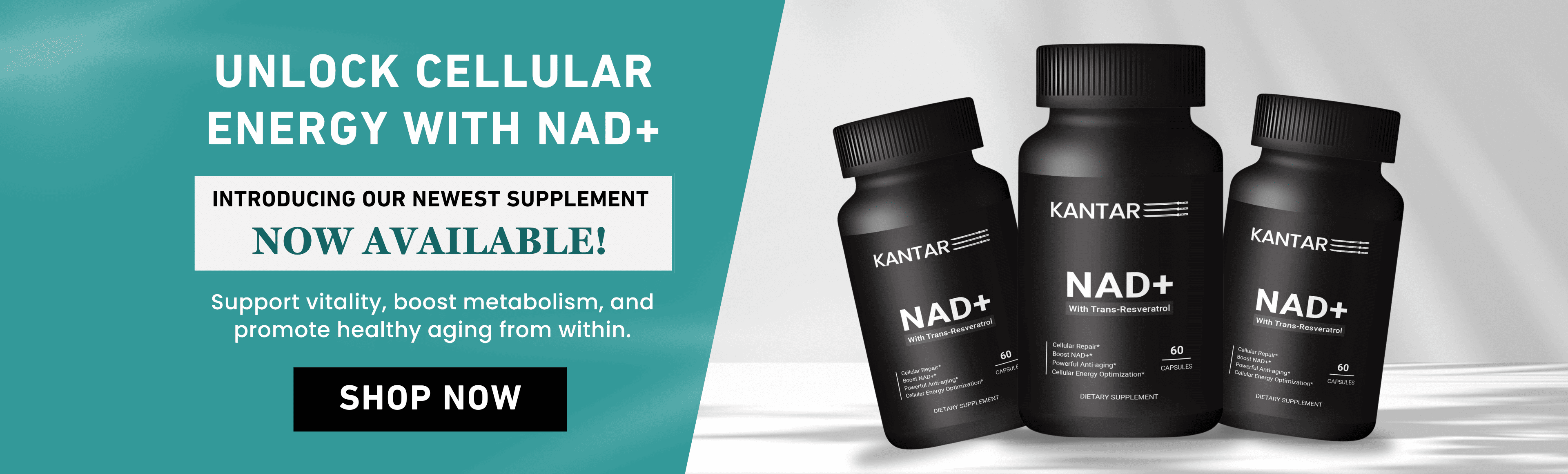 Kantar NAD+ supplement bottles