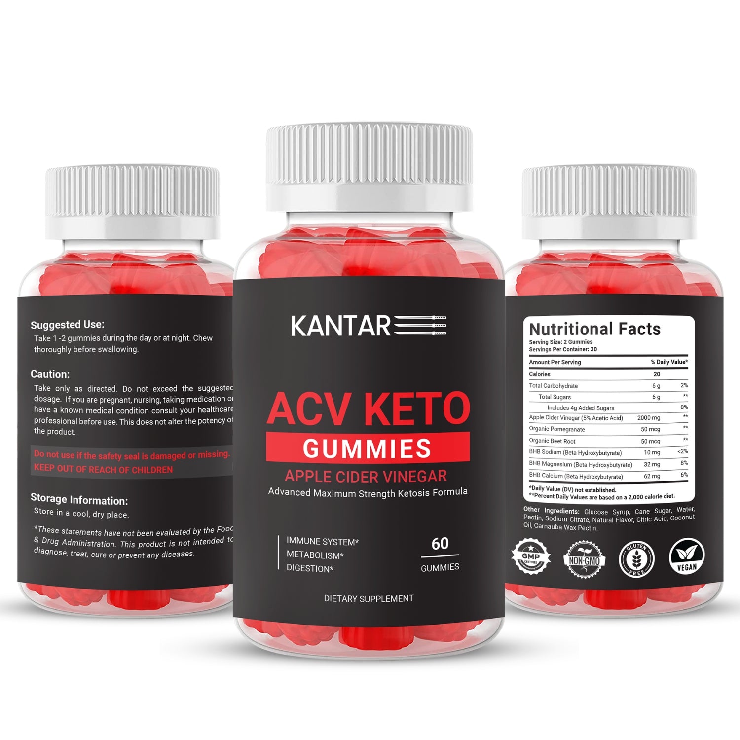 ACV Keto Gummies: Apple Cider Vinegar Gummies - 60 Gummies