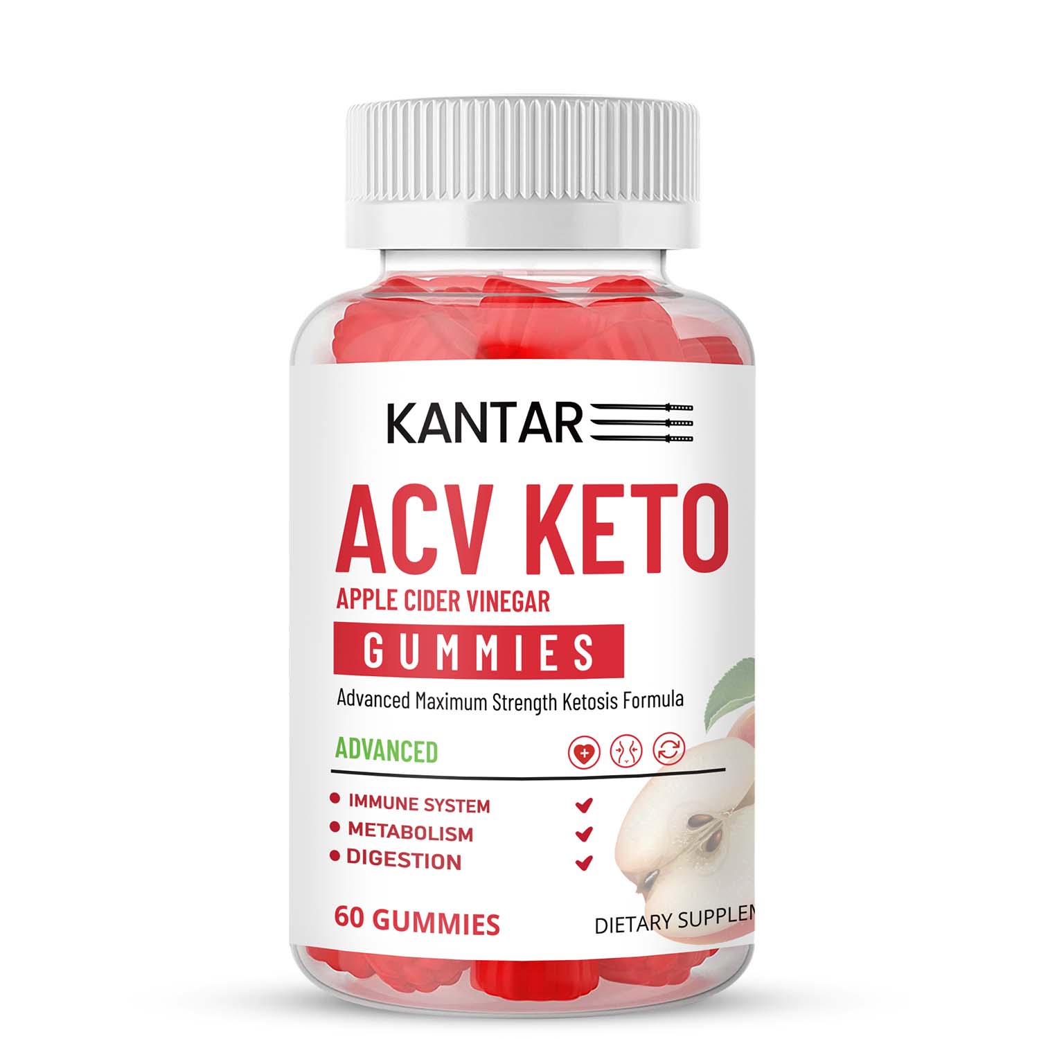 ACV Keto Gummies: Apple Cider Vinegar Gummies - 60 Gummies