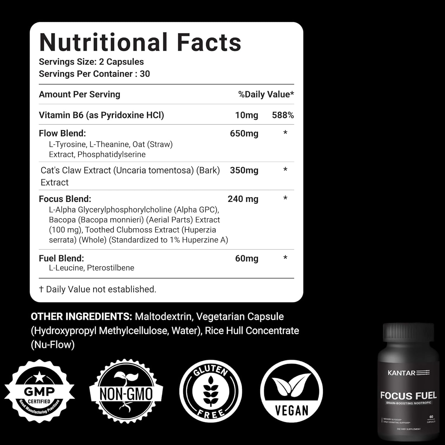 KANTAR Focus & Mood Formula Bundle: Supports Clarity, Memory & Stress Relief – Vegan, Non-GMO, Gluten-Free